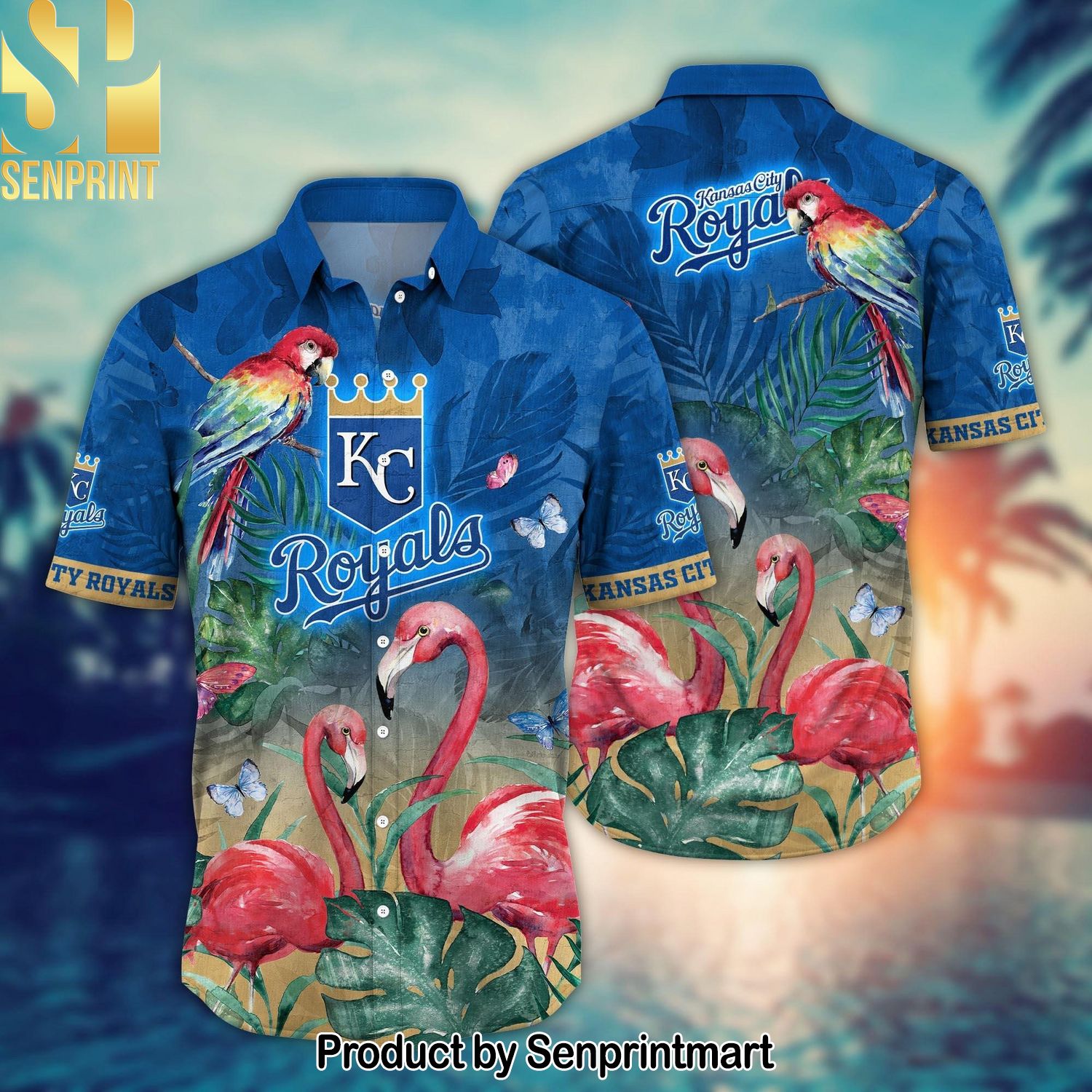 Kansas City Royals MLB Flower Summer Football Cool Version Hawaiian Print Aloha Button Down Short Sleeve Shirt