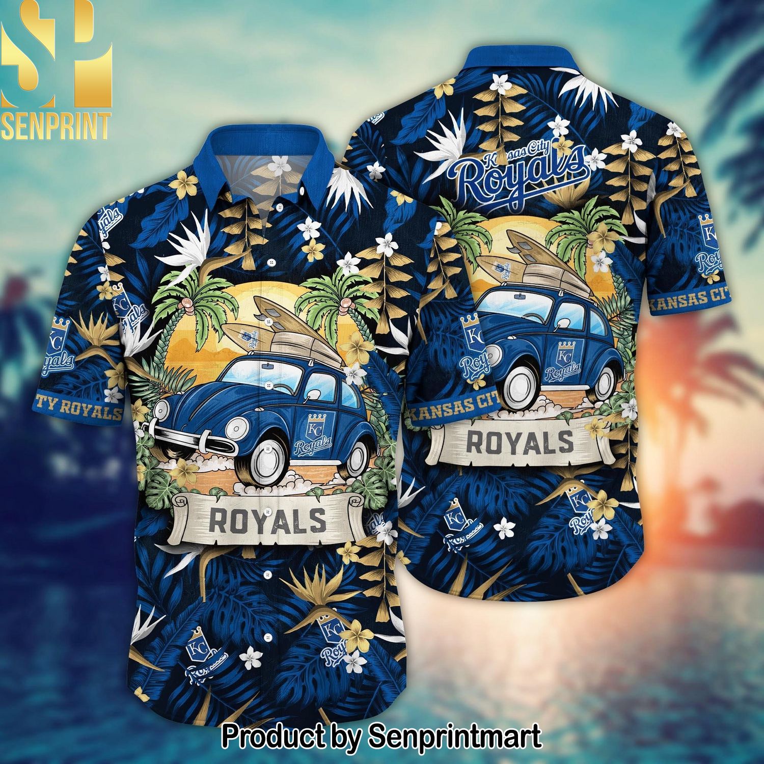 Kansas City Royals MLB Flower Summer Football For Fans All Over Printed Unisex Hawaiian Print Aloha Button Down Short Sleeve Shirt