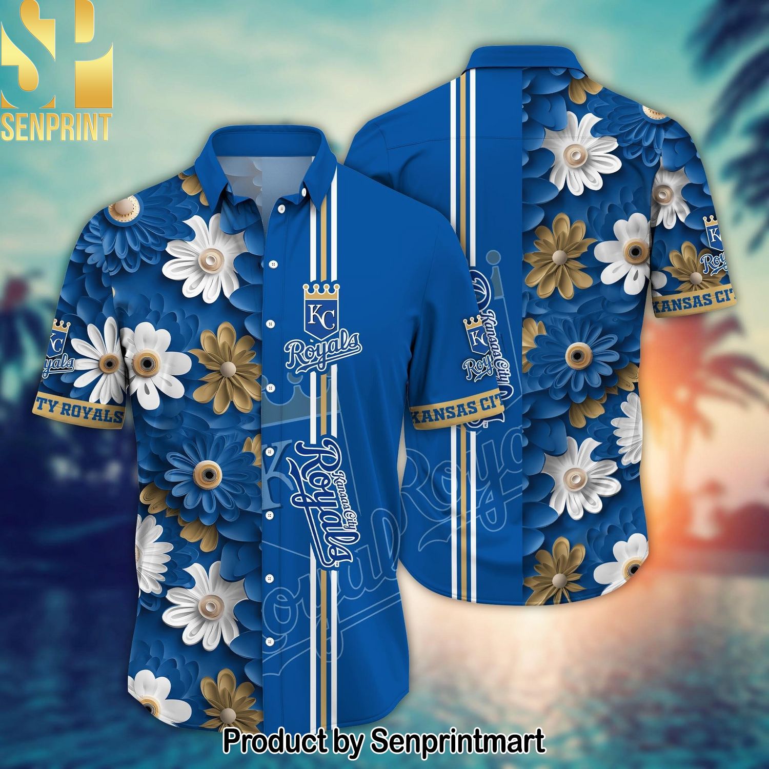 Kansas City Royals MLB Flower Summer Football For Fans Unisex Hawaiian Print Aloha Button Down Short Sleeve Shirt