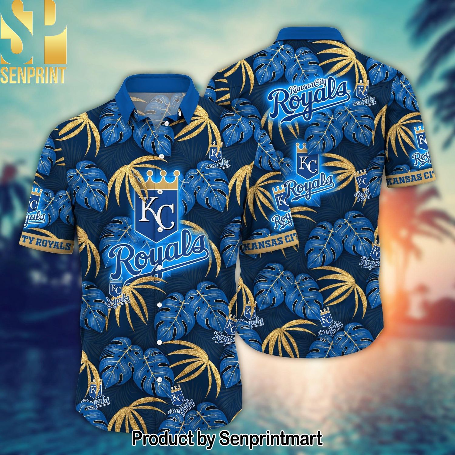 Kansas City Royals MLB Flower Summer Football High Fashion Full Printing Hawaiian Print Aloha Button Down Short Sleeve Shirt