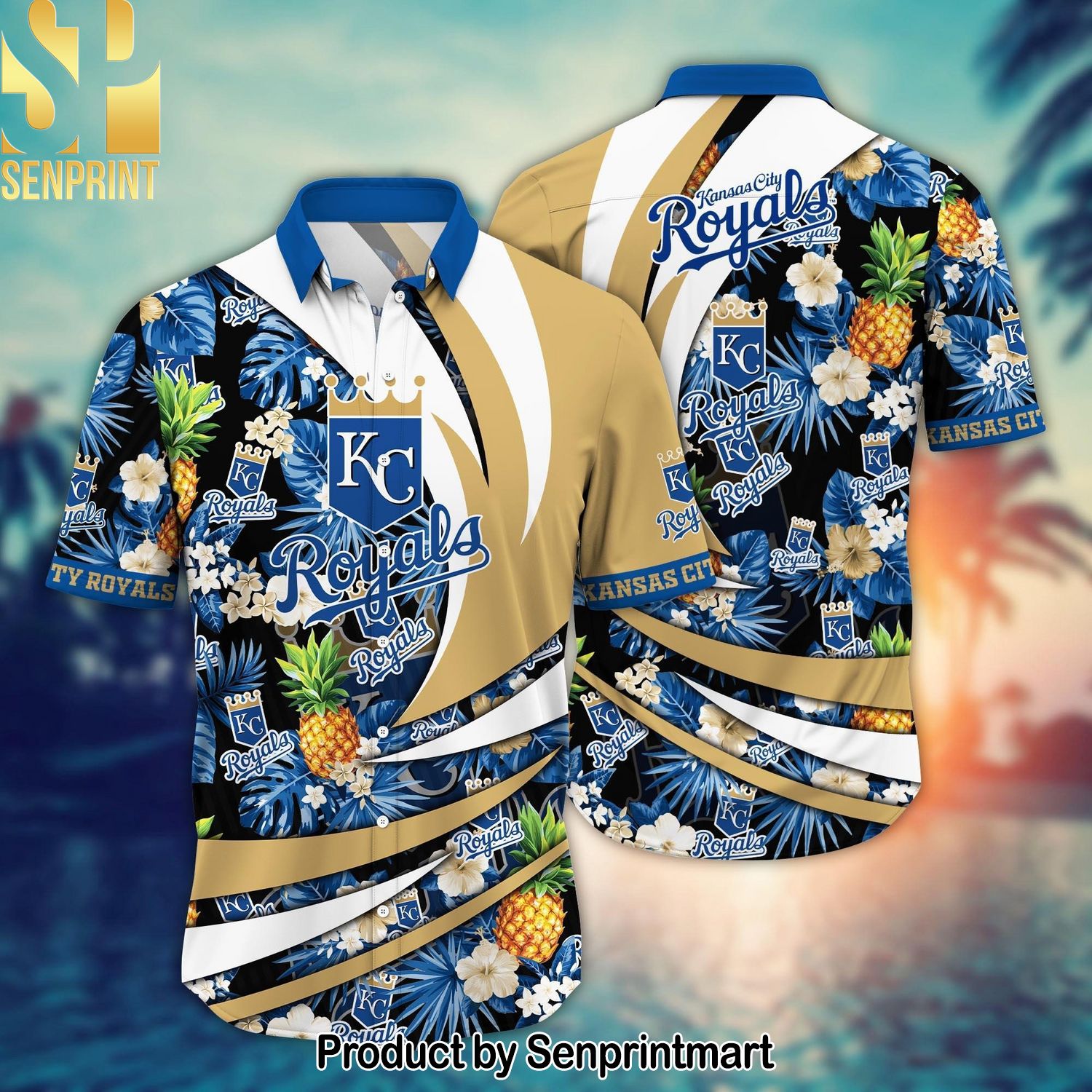 Kansas City Royals MLB Flower Summer Football New Style Hawaiian Print Aloha Button Down Short Sleeve Shirt