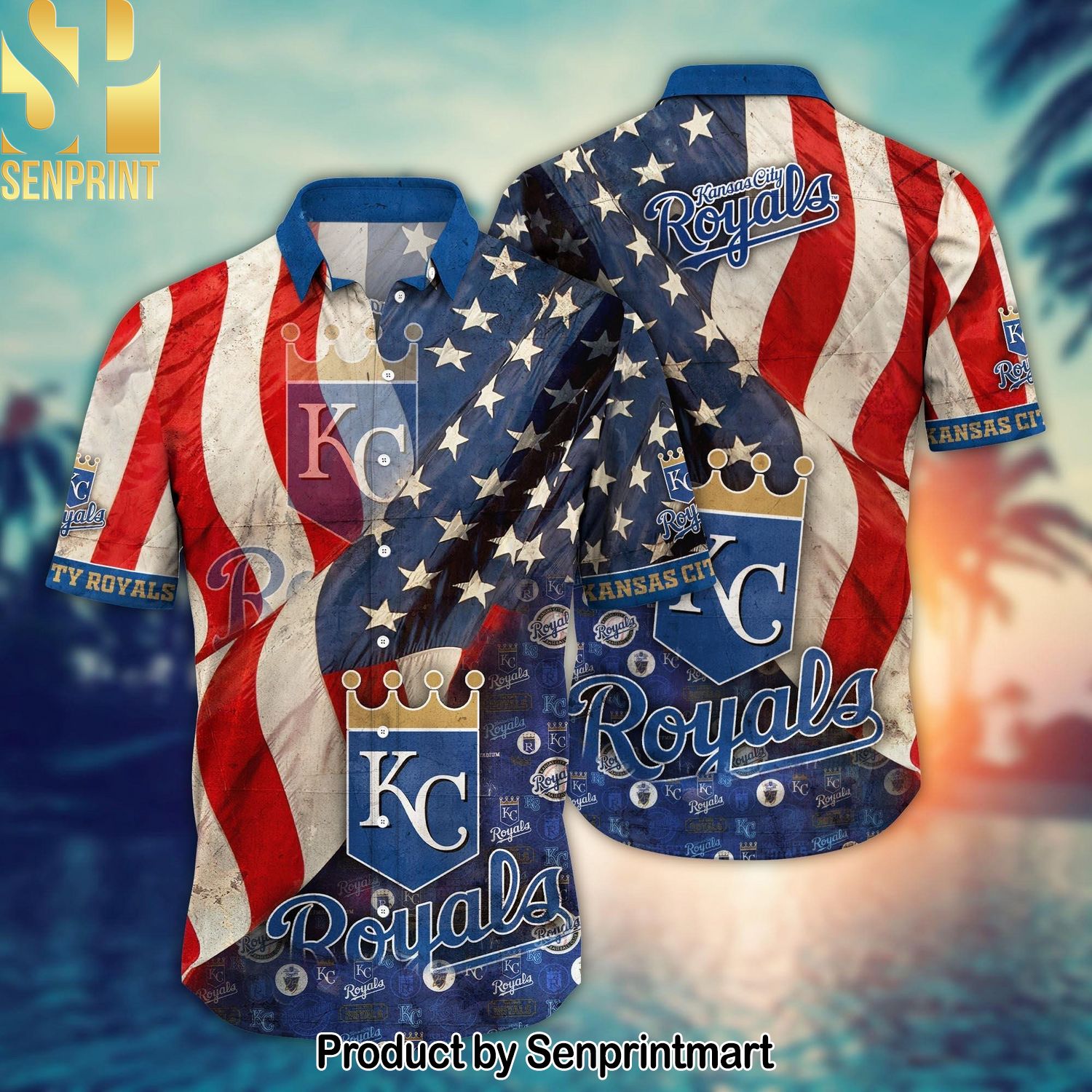 Kansas City Royals MLB Flower Summer Football Unisex Full Printing Hawaiian Print Aloha Button Down Short Sleeve Shirt