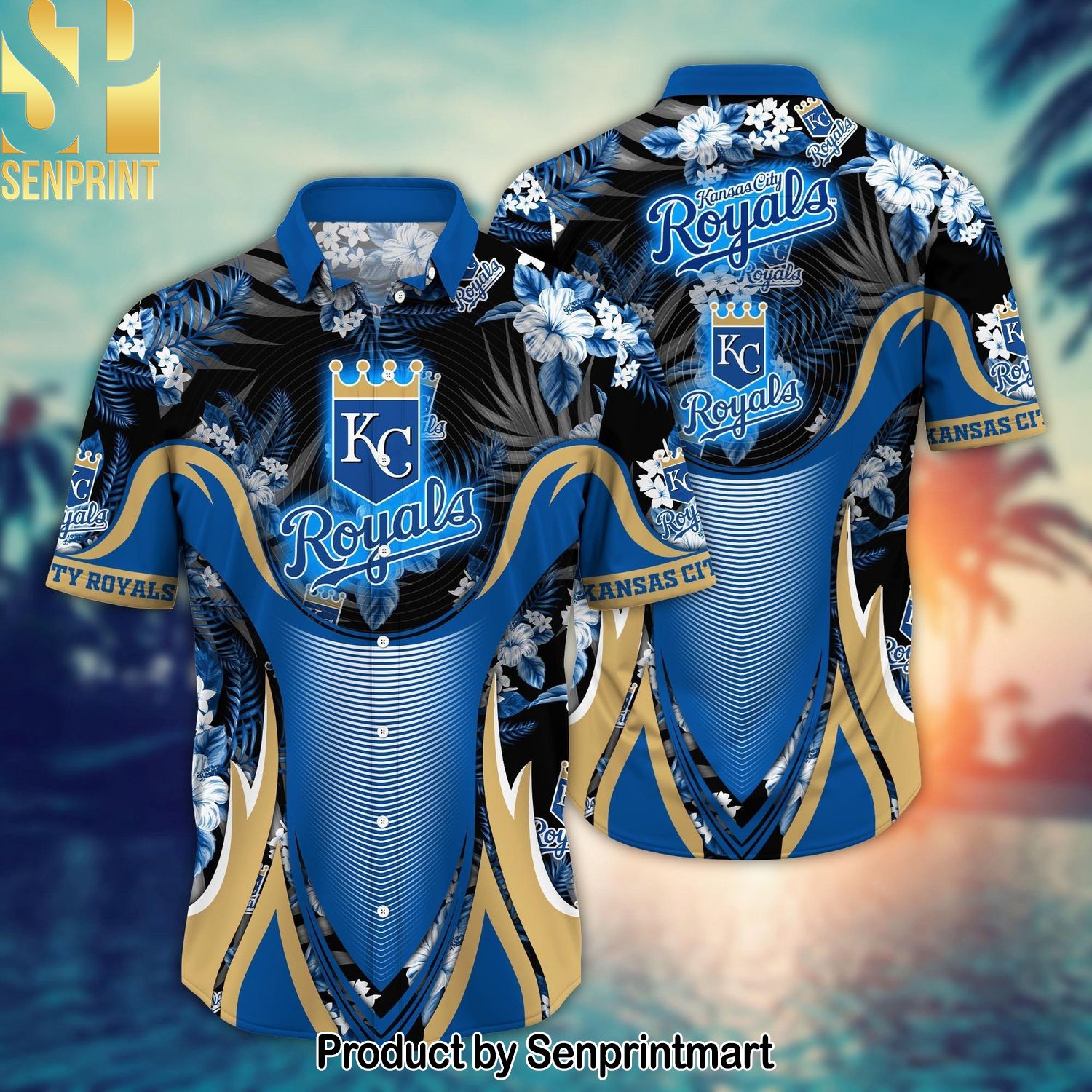 Kansas City Royals MLB Flower Summer Football Unisex Hawaiian Print Aloha Button Down Short Sleeve Shirt