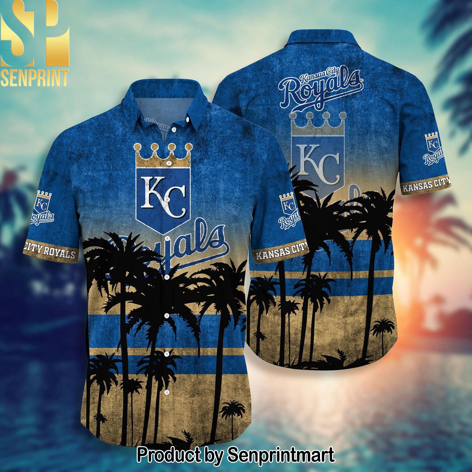 Kansas City Royals MLB Short Style Hot Trending Summer New Fashion Hawaiian Print Aloha Button Down Short Sleeve Shirt