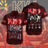 Kiss Band 3D Full Printed Hawaiian Print Aloha Button Down Short Sleeve Shirt