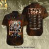 Kiss Band Unisex Full Printed Hawaiian Print Aloha Button Down Short Sleeve Shirt