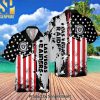 Kiss Band Women’s Bat Sleeve Cool Version Full Print Hawaiian Print Aloha Button Down Short Sleeve Shirt