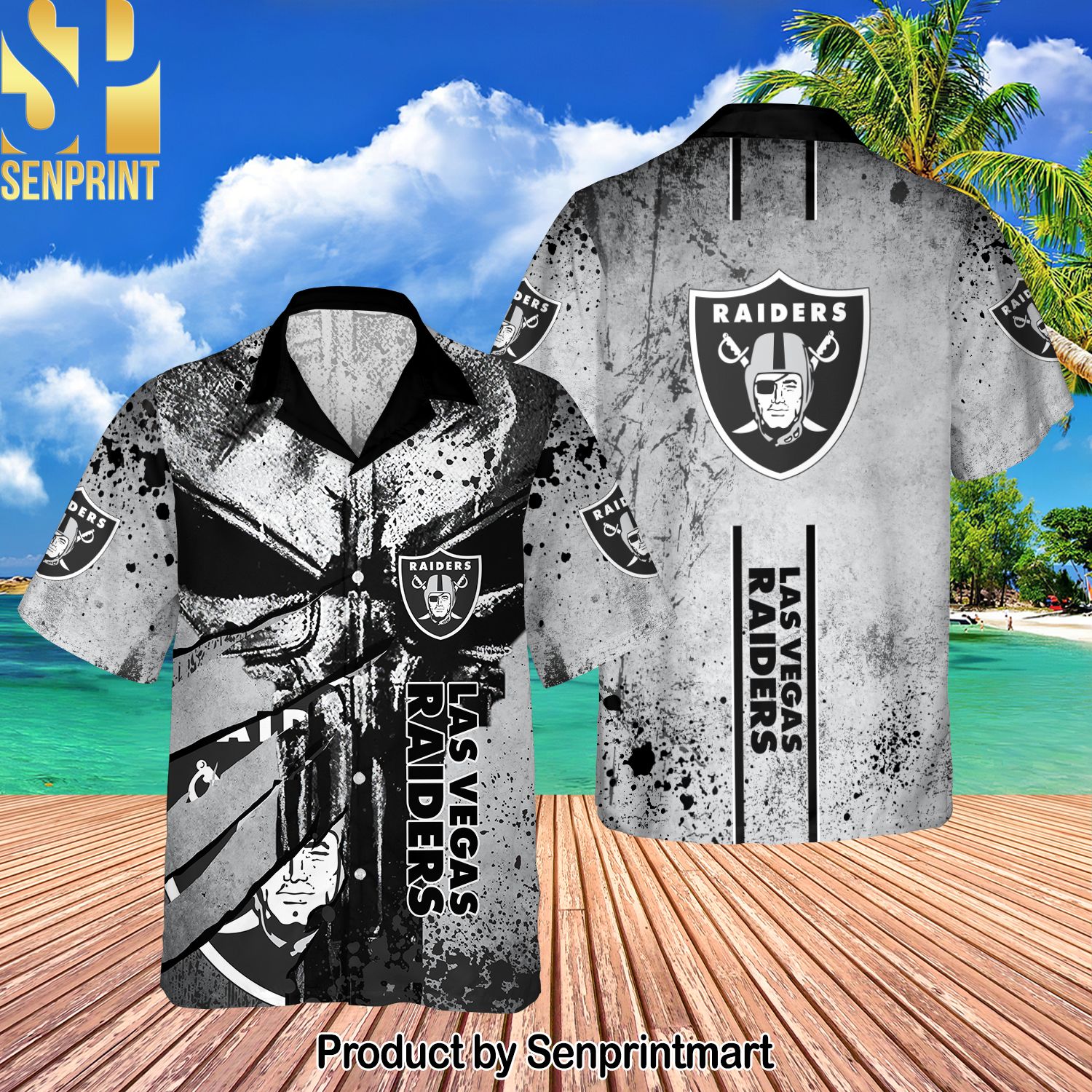 Las Vegas Raiders Punisher Skull For Sport Fan Full Printed Hawaiian Shirt