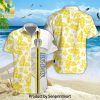 Leeds United Football Club Unisex All Over Printed Hawaiian Print Aloha Button Down Short Sleeve Shirt