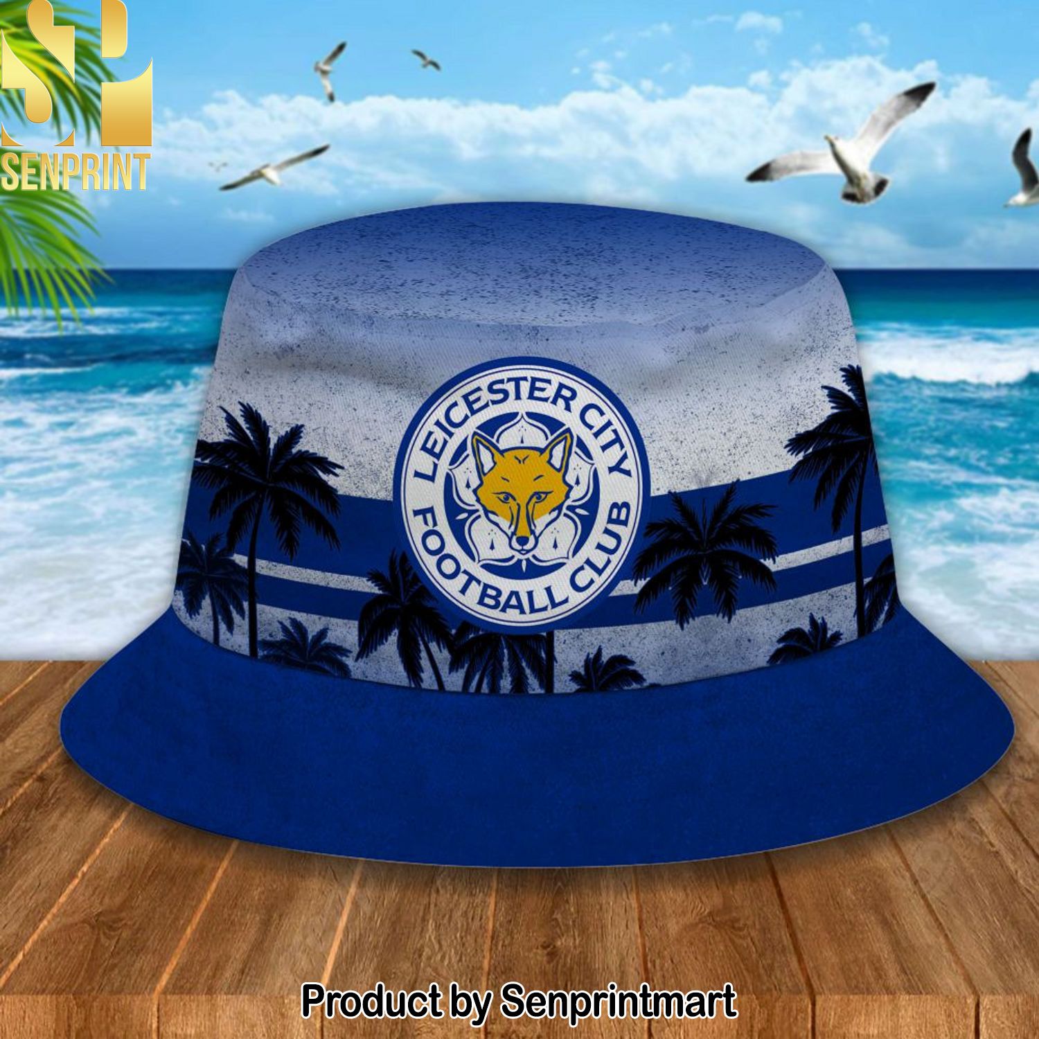 Leicester City Football Club For Fans Hawaiian Print Aloha Button Down Short Sleeve Shirt