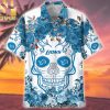 Liverpool Cool Style Hawaiian Print Aloha Button Down Short Sleeve Shirt
