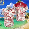 Liverpool Football Club Classic Full Printed Hawaiian Print Aloha Button Down Short Sleeve Shirt