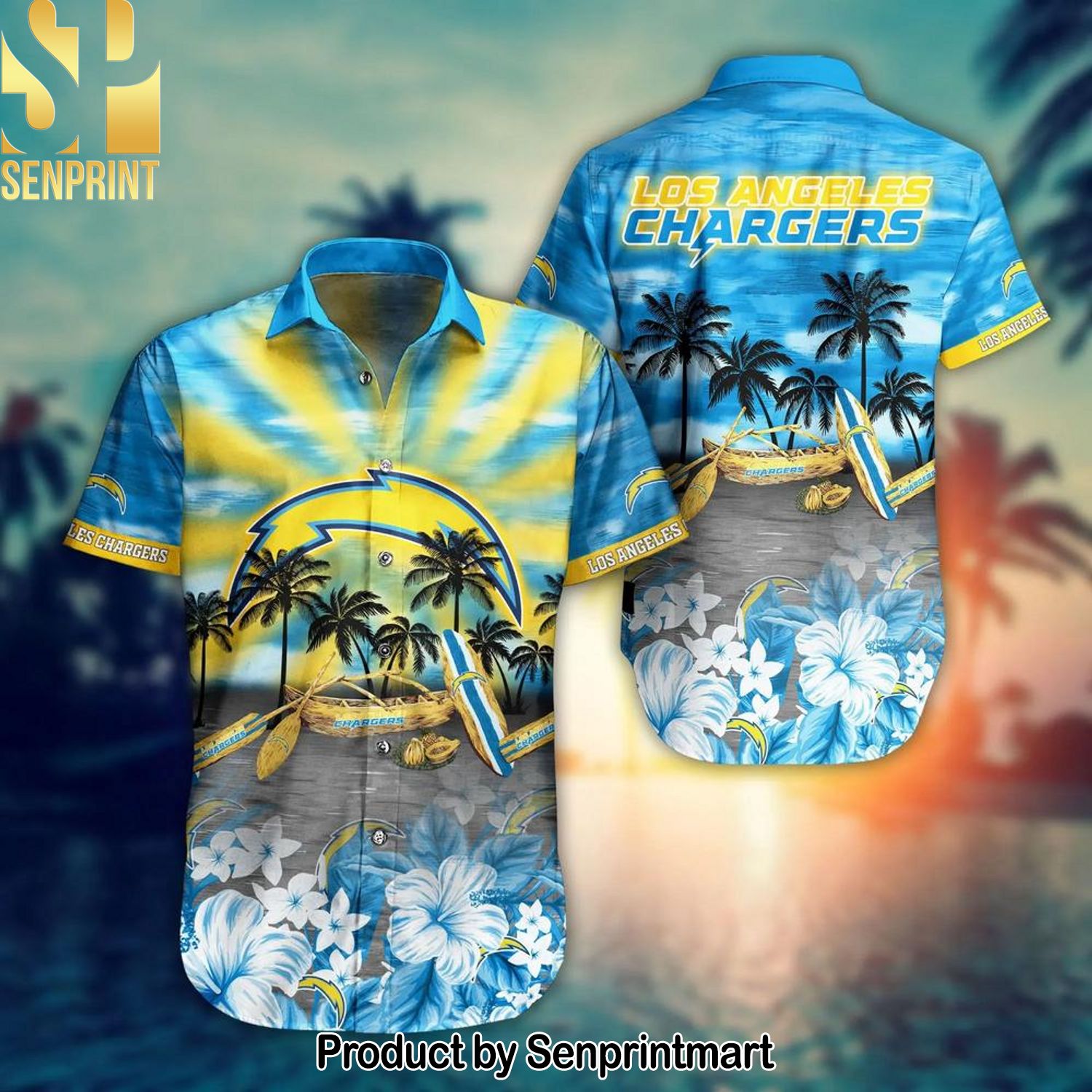 Los Angeles Chargers National Football League Full Printing Hawaiian Shirt