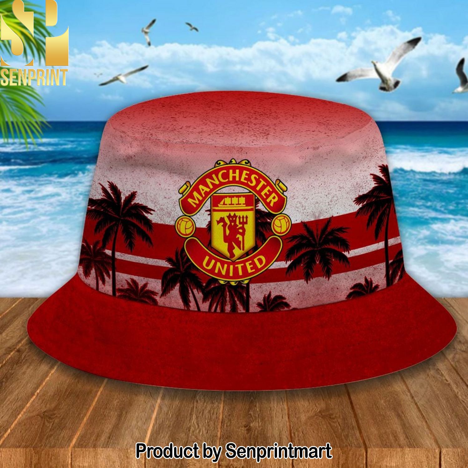 Manchester United New Style Hawaiian Print Aloha Button Down Short Sleeve Shirt