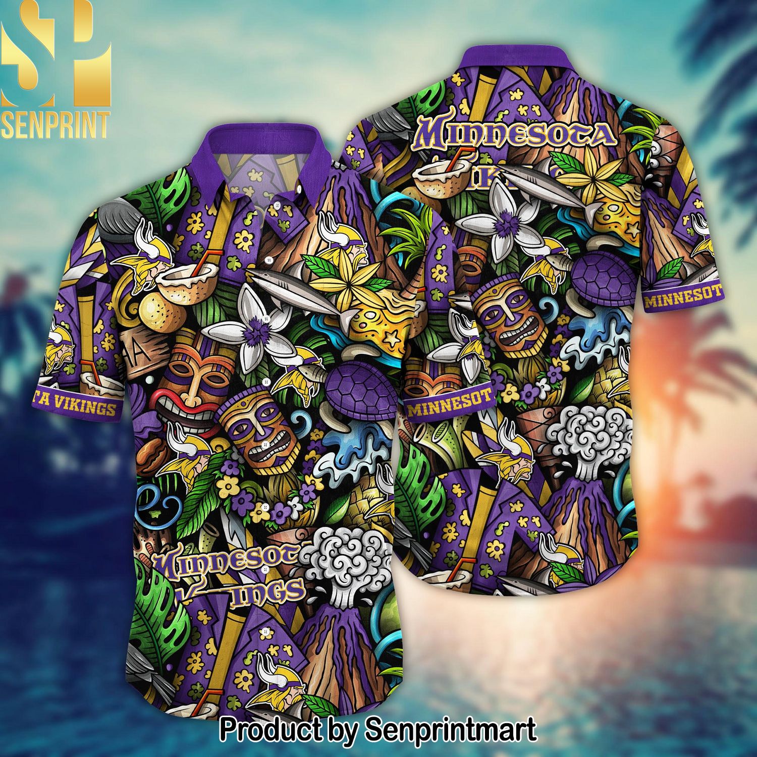 Minnesota Vikings National Football League All Over Print Hawaiian Shirt