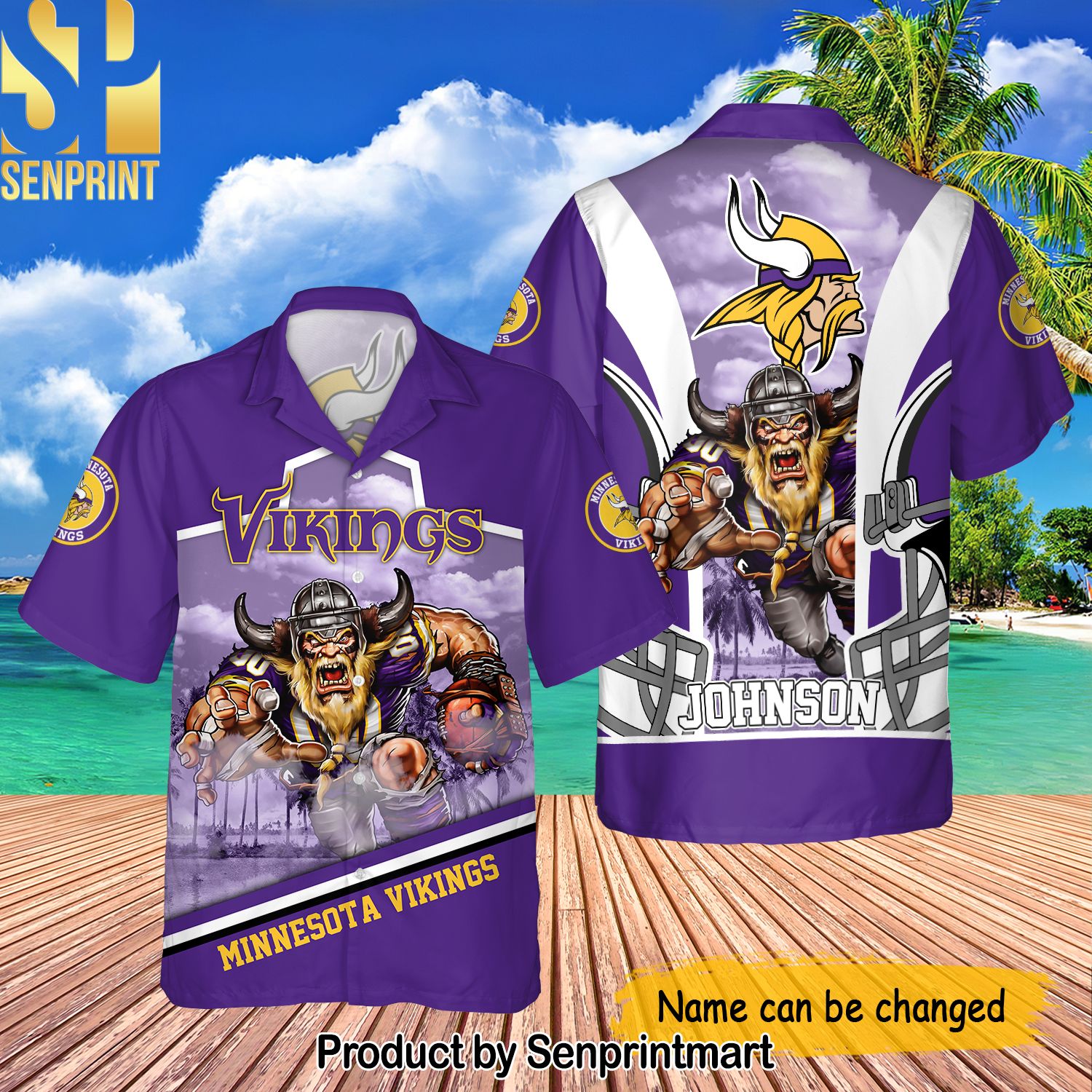 Minnesota Vikings National Football League Custom Name For Sport Fan 3D Hawaiian Shirt