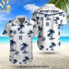 MLB Colorado Rockies Street Style All Over Print Hawaiian Print Aloha Button Down Short Sleeve Shirt