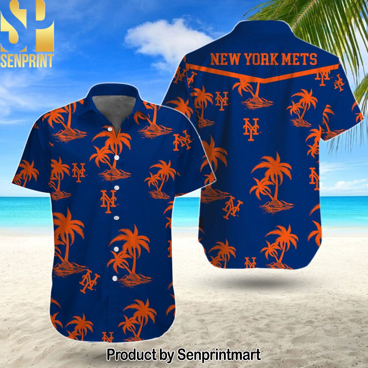 MLB New York Mets Best Outfit 3D Hawaiian Print Aloha Button Down Short Sleeve Shirt