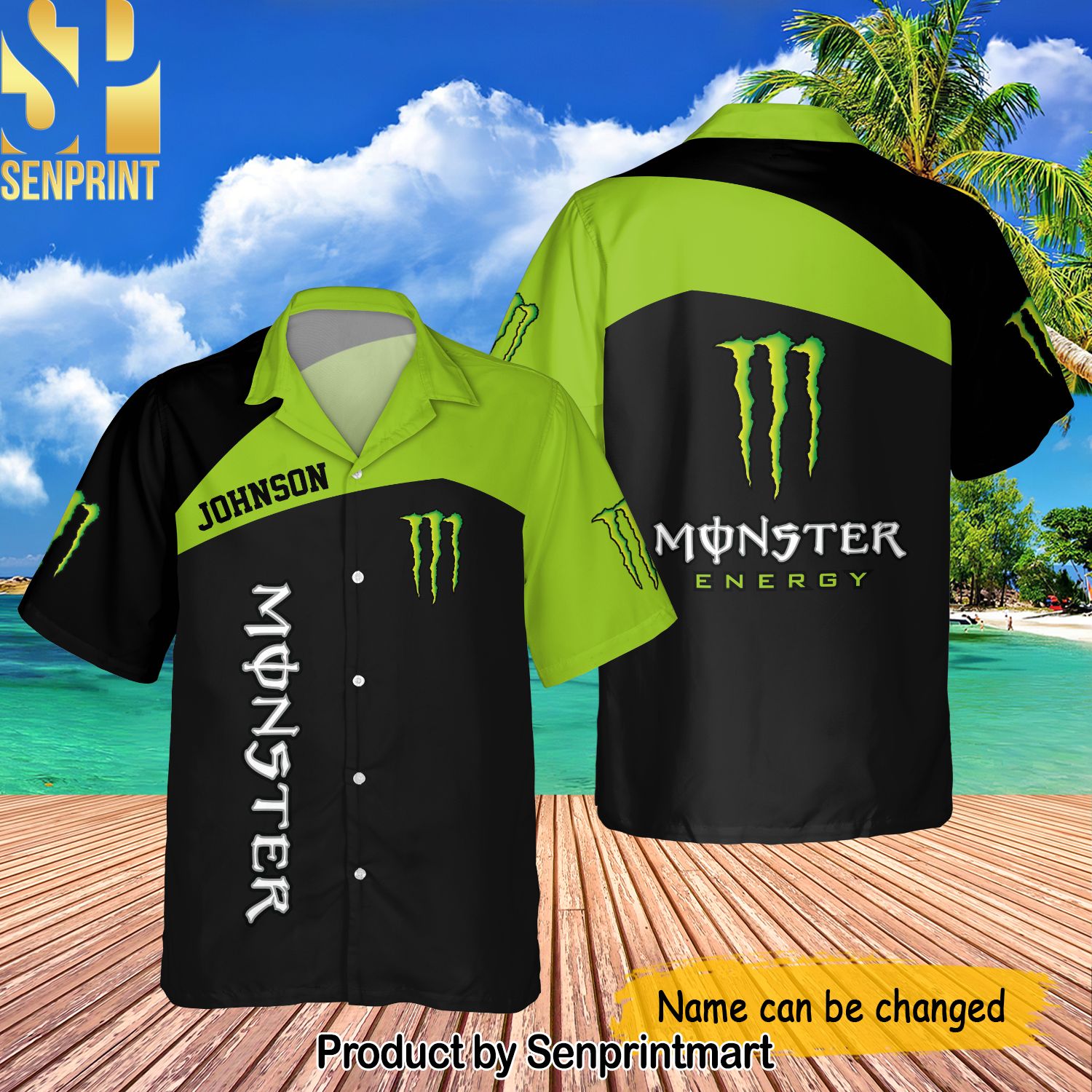 Monster Energy Collection Custom Name For Sport Fan All Over Print Hawaiian Shirt