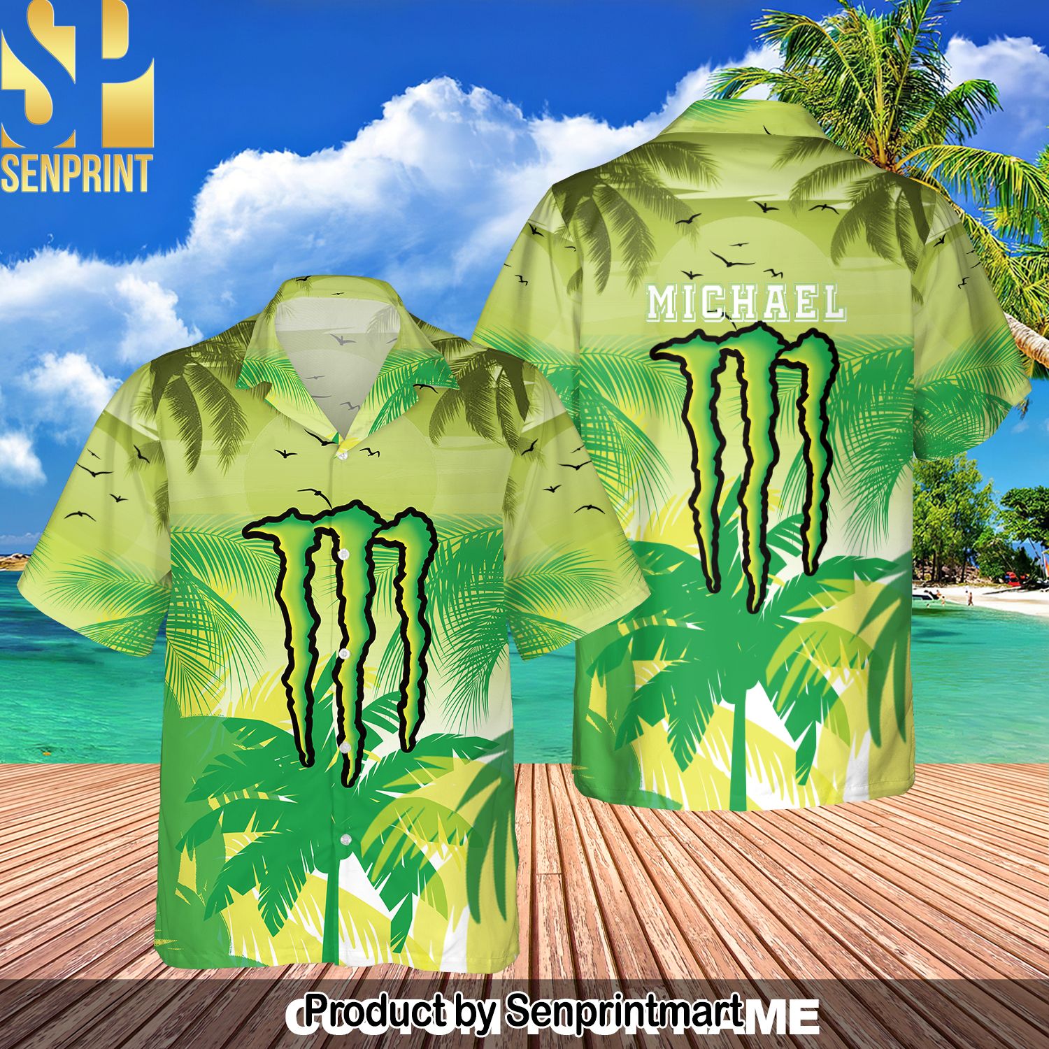 Monster Energy Pattern For Fans All Over Print Hawaiian Shirt