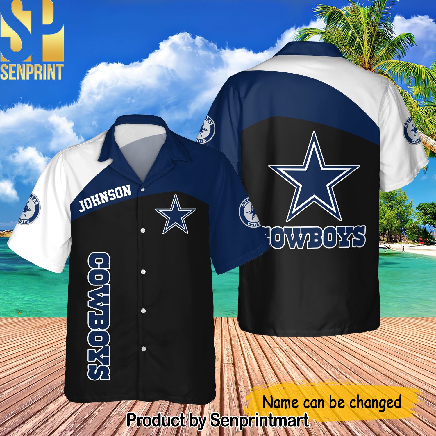 National Football League Dallas Cowboys Collection Custom Name For Fans Full Printing Hawaiian Shirt