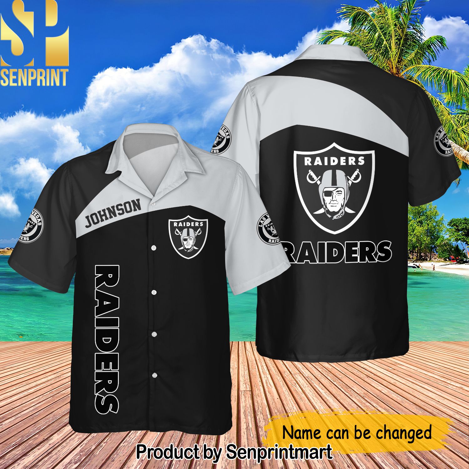 National Football League Las Vegas Raiders Collection Custom Name For Sport Fans All Over Printed Hawaiian Shirt