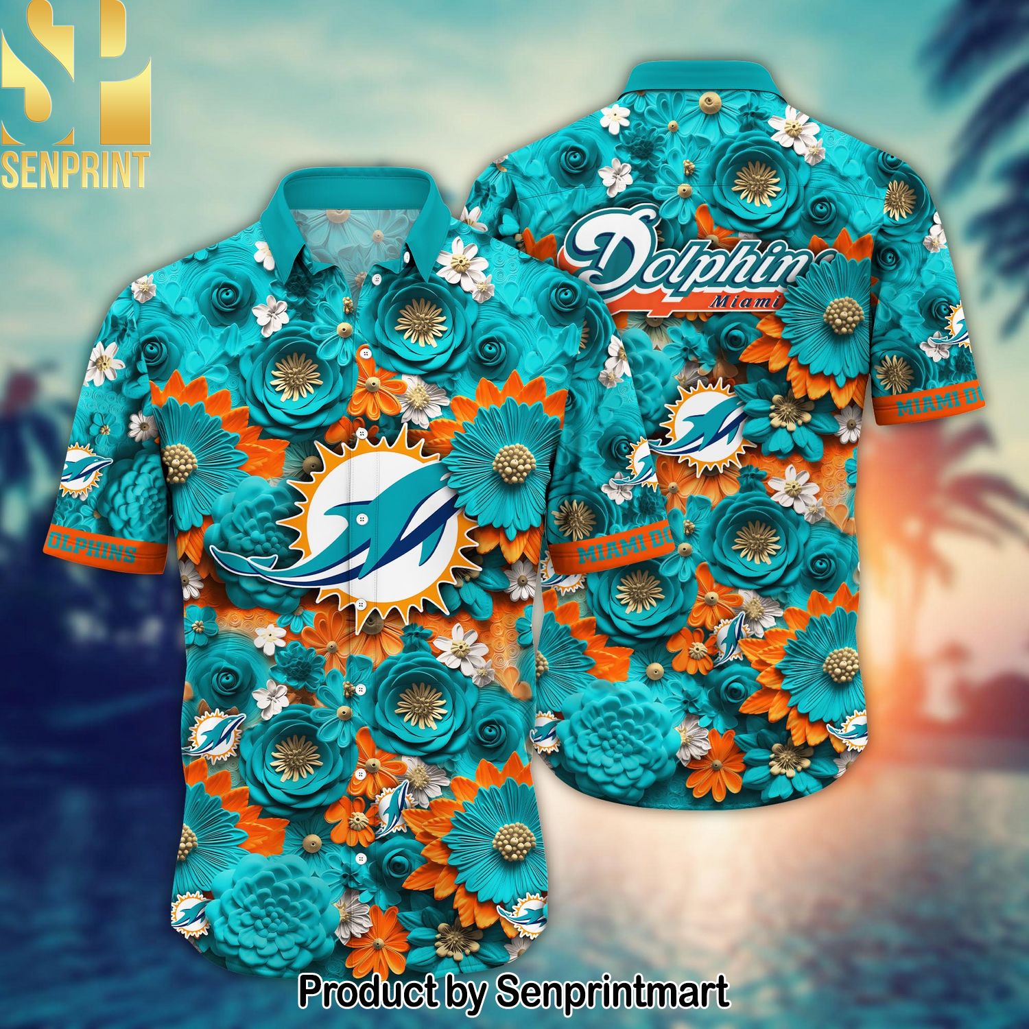 National Football League Miami Dolphins All Over Printed Hawaiian Shirt