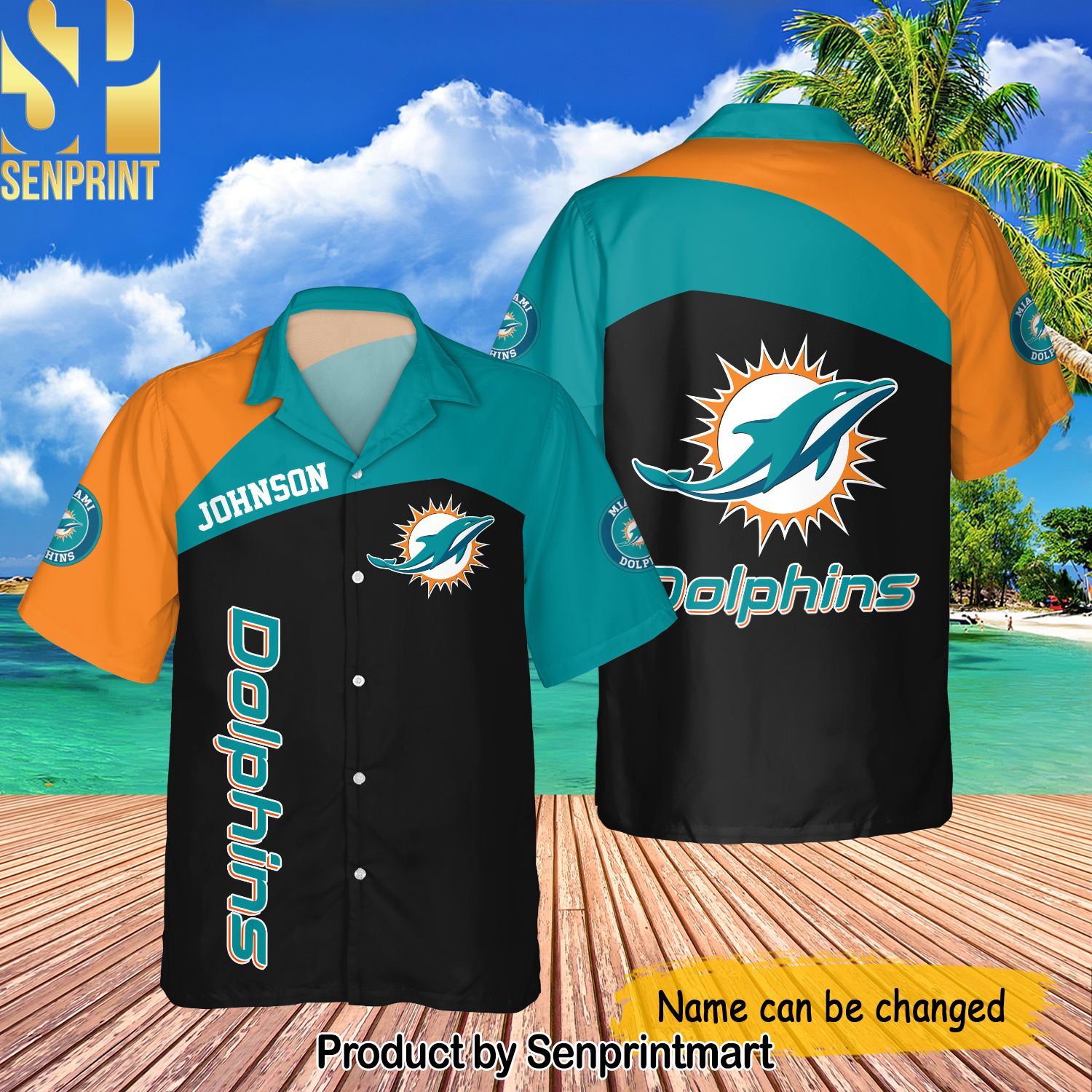 National Football League Miami Dolphins Collection Custom Name For Fan 3D Hawaiian Shirt