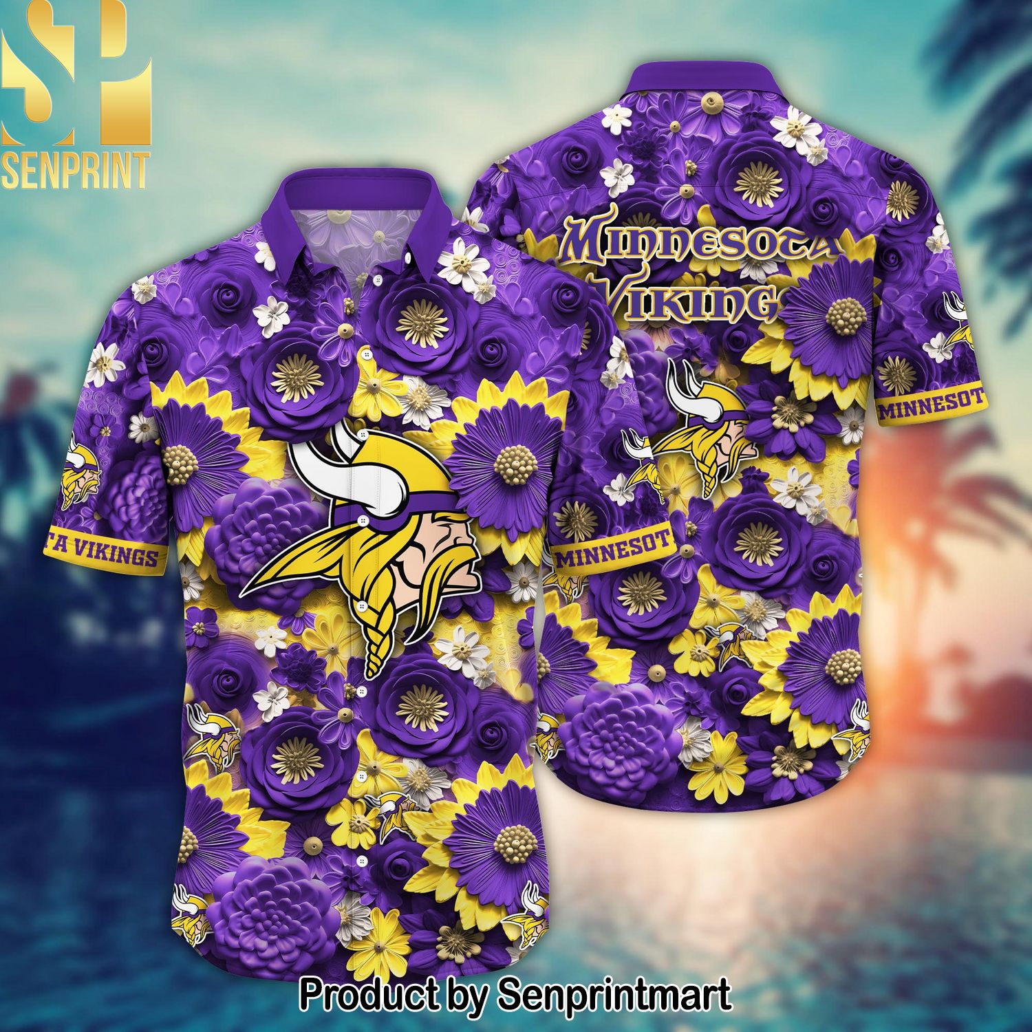 National Football League Minnesota Vikings Full Printing Hawaiian Shirt
