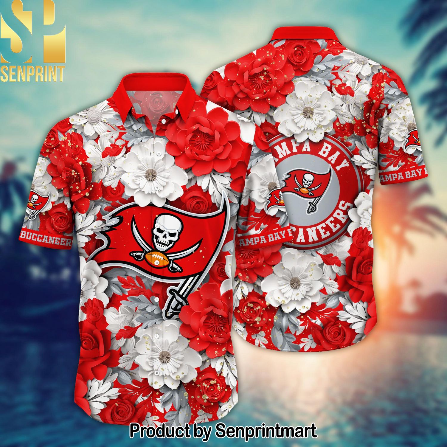 National Football League Tampa Bay Buccaneers All Over Printed Hawaiian Shirt