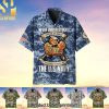 Never Underestimate An Old Man Skull US Veteran Multiservice Cool Style Hawaiian Print Aloha Button Down Short Sleeve Shirt