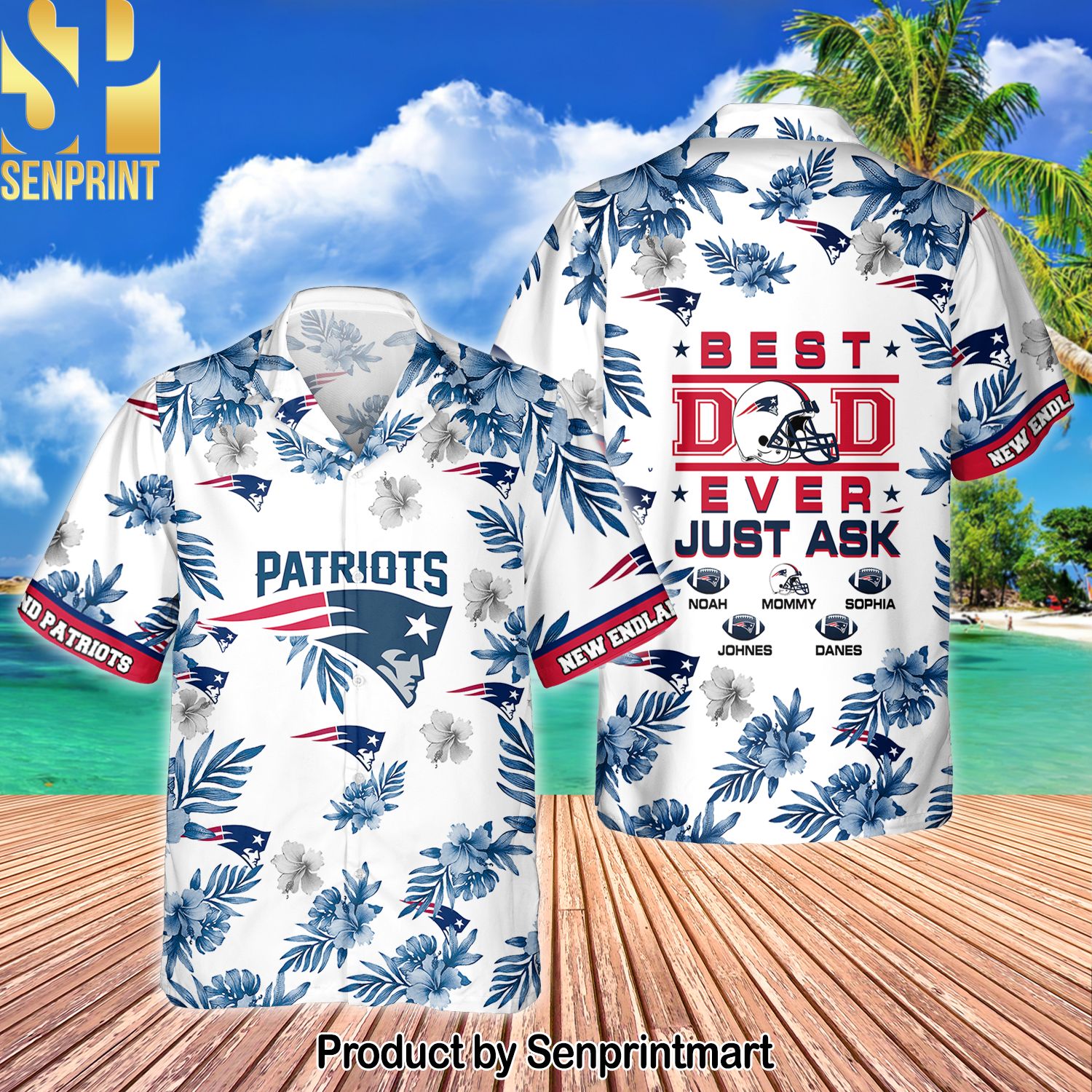 New Endland Patriots National Football League For Fans Full Printing Hawaiian Shirt