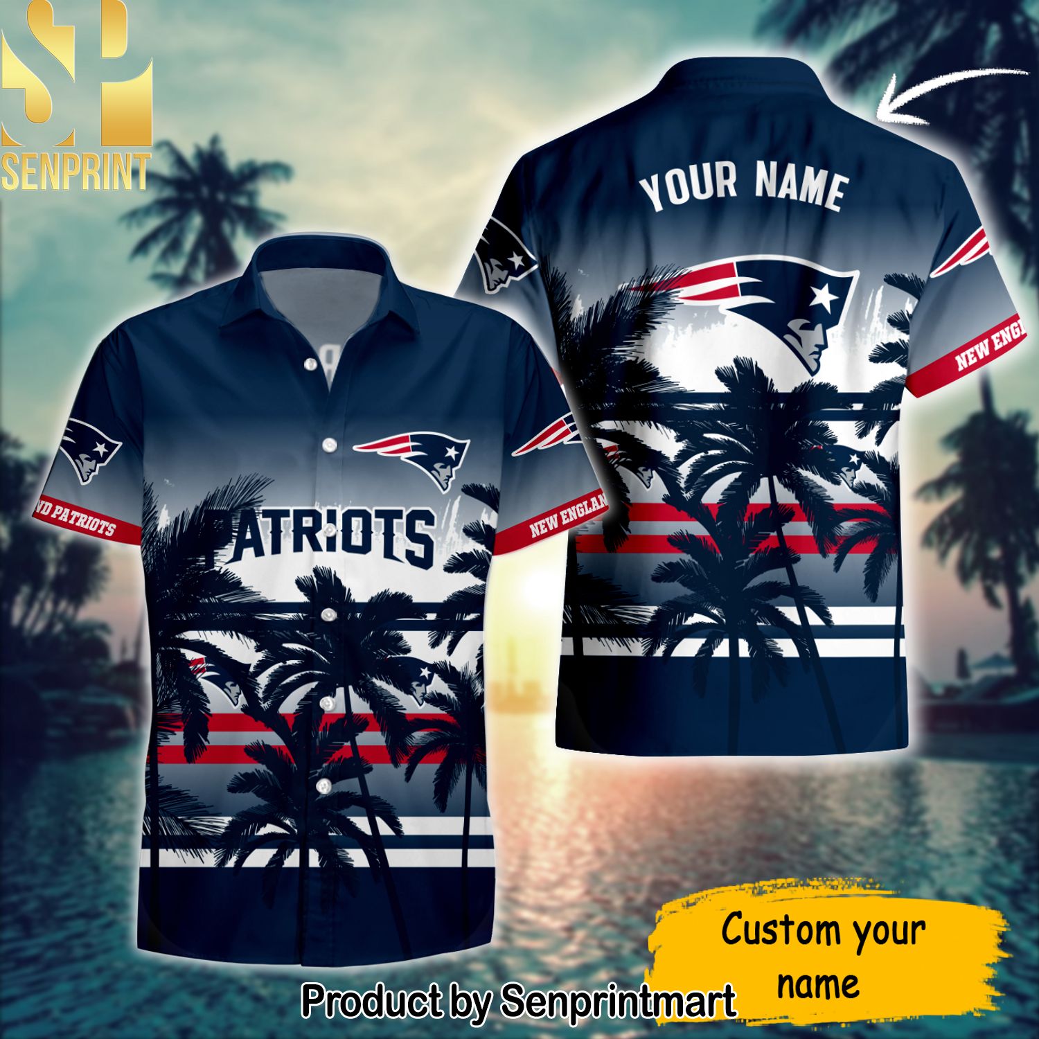 New England Patriots National Football League Custom Name For Sport Fan Full Printing Hawaiian Shirt