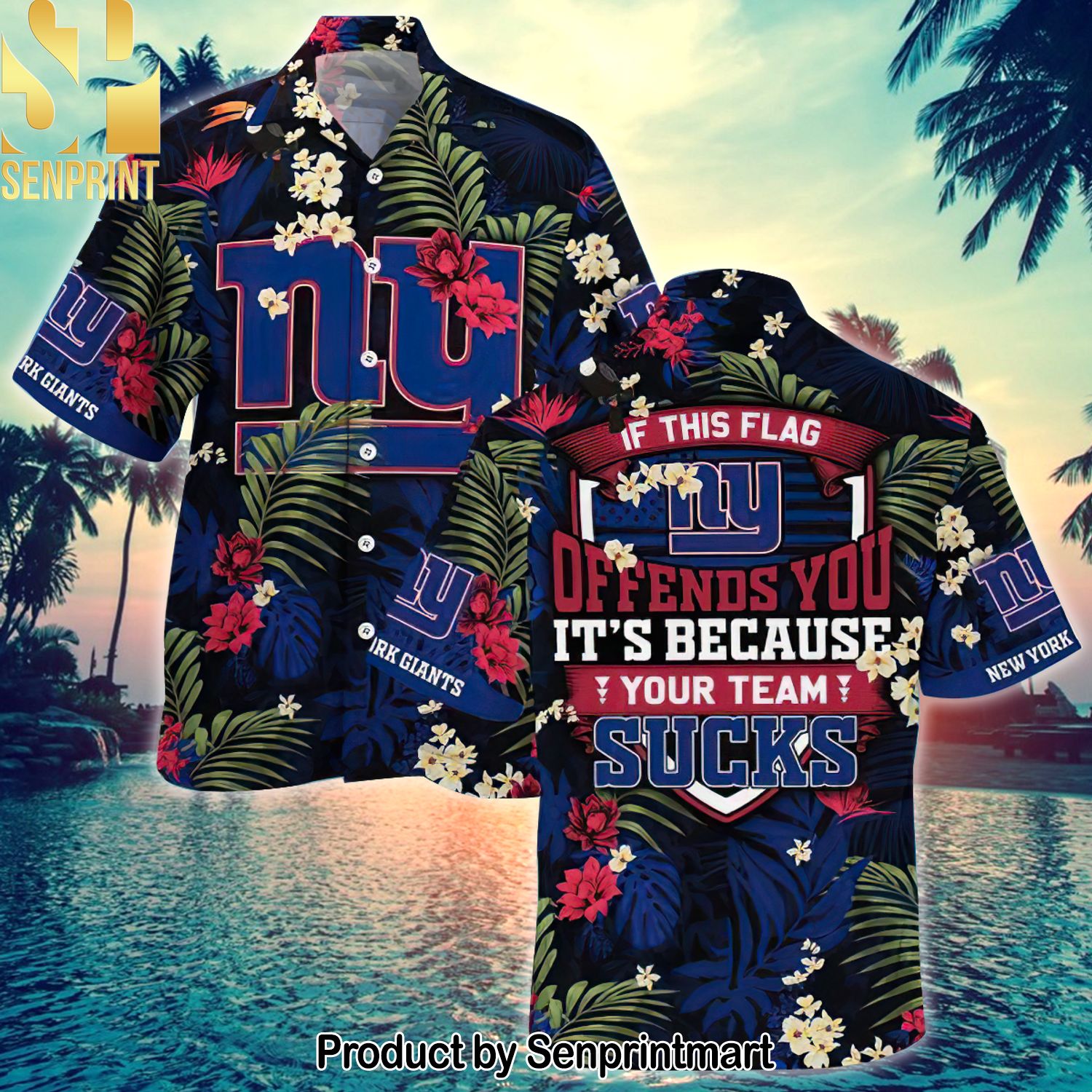 New York Giants National Football League Offends You It’s Because Your Team Sucks For Fan Full Printing Hawaiian Shirt