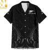 New Zealand Rugby Champions Black Hot Version Hawaiian Print Aloha Button Down Short Sleeve Shirt