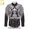 New Zealand Rugby Long Sleeve Aotearoa Champion Cup History with Haka Dance Classic All Over Printed Hawaiian Print Aloha Button Down Short Sleeve Shirt