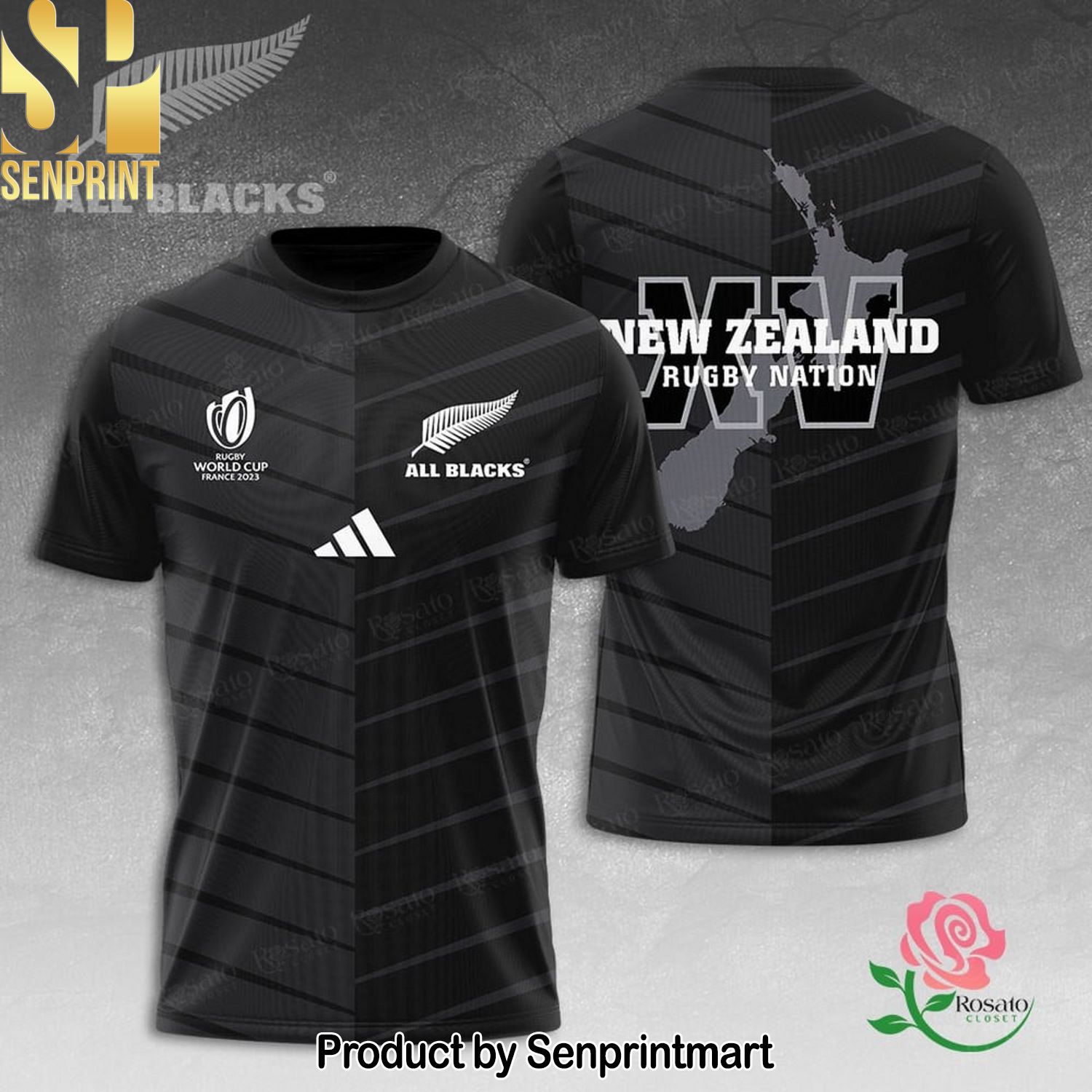 New Zealand Rugby Nation T All Blacks T New Zealand Rugby Uniform Rosato Closet 3D All Over Print Hawaiian Print Aloha Button Down Short Sleeve Shirt