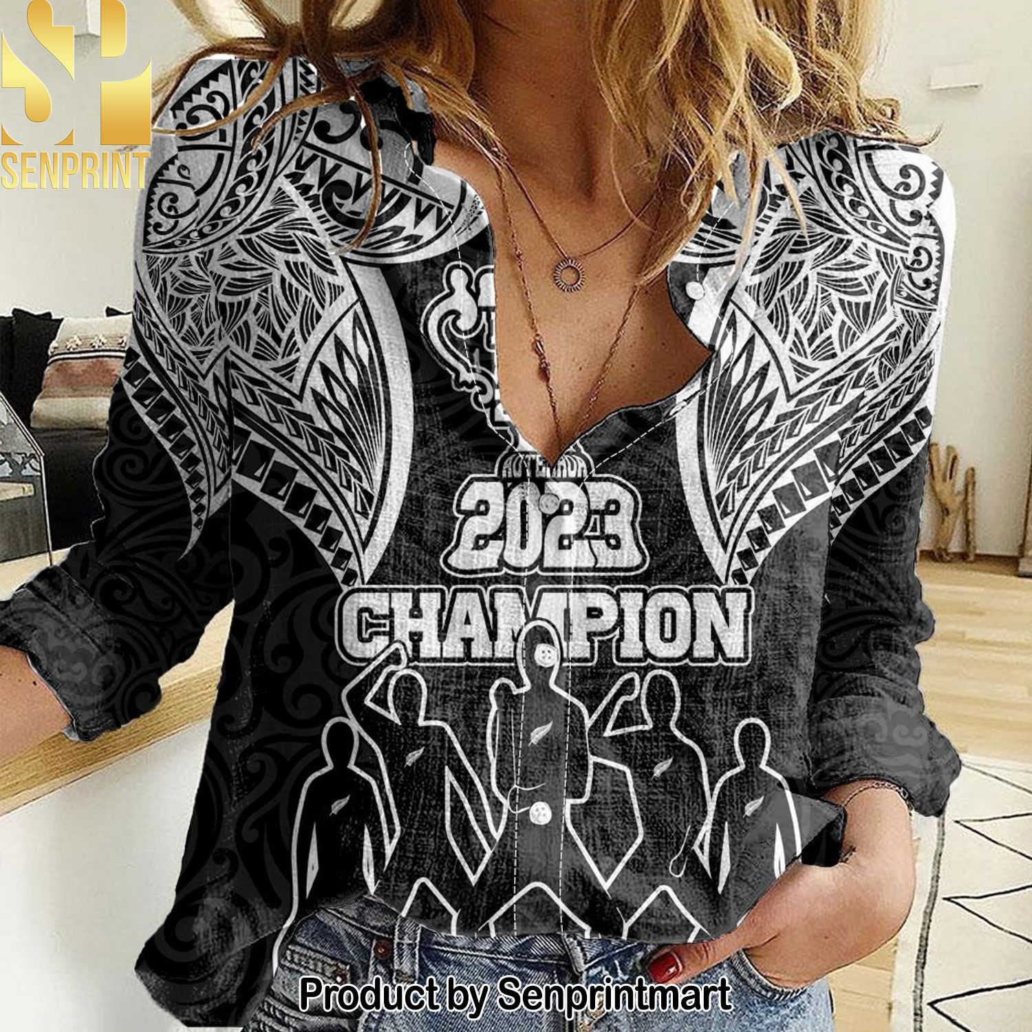 New Zealand Rugby Women Aotearoa Champion Cup History with Haka Dance Full Printing 3D Hawaiian Print Aloha Button Down Short Sleeve Shirt