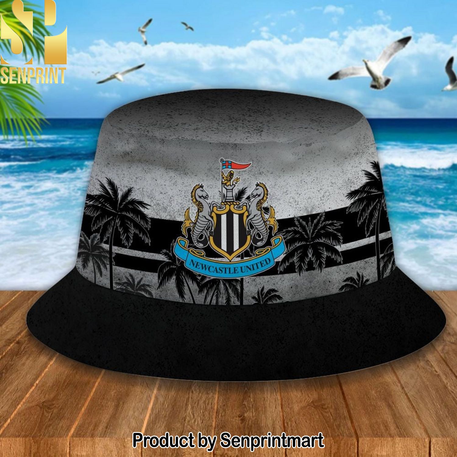 Newcastle United Football Club 3D All Over Printed Hawaiian Print Aloha Button Down Short Sleeve Shirt