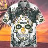NRL Wests Tigers Unisex All Over Printed Hawaiian Print Aloha Button Down Short Sleeve Shirt