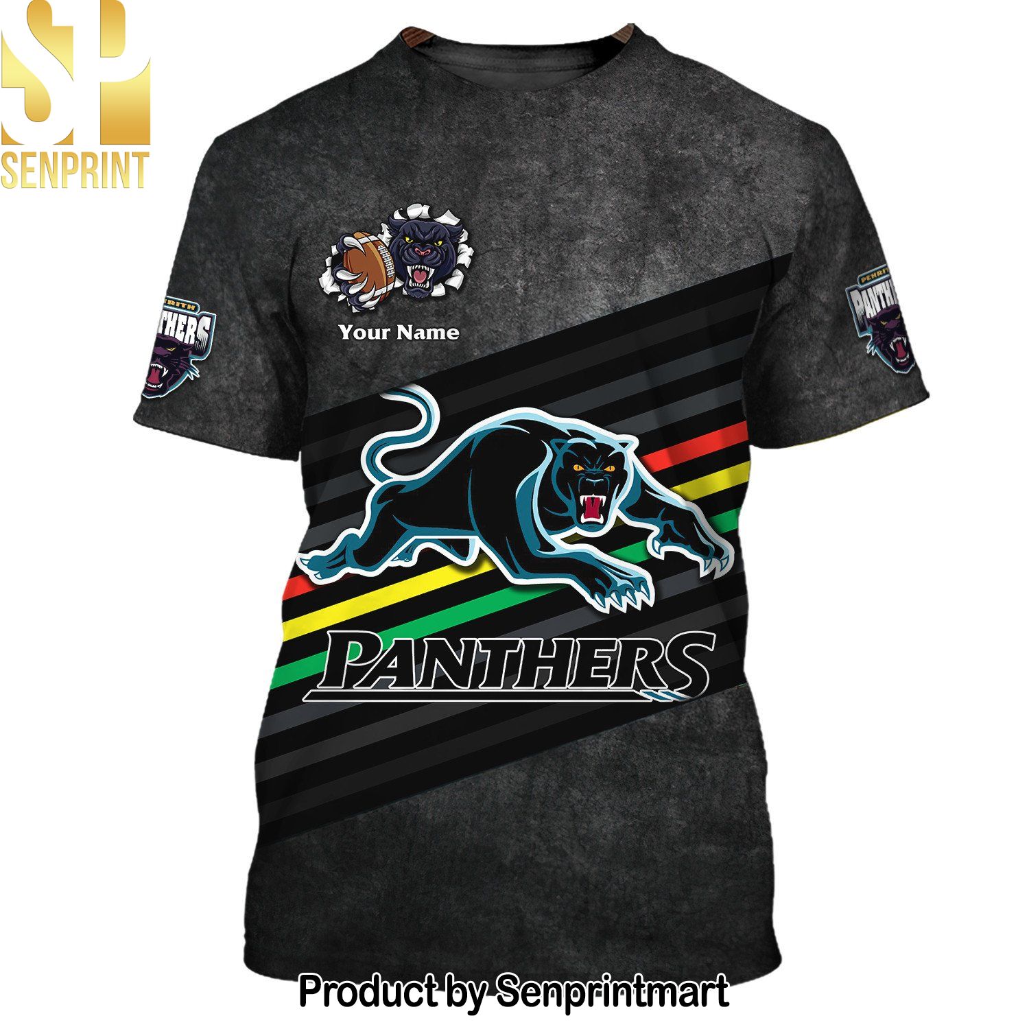 Penrith Panthers Custom Tee Panthers s Gift For NRL fan Cool Version Full Print Hawaiian Print Aloha Button Down Short Sleeve Shirt