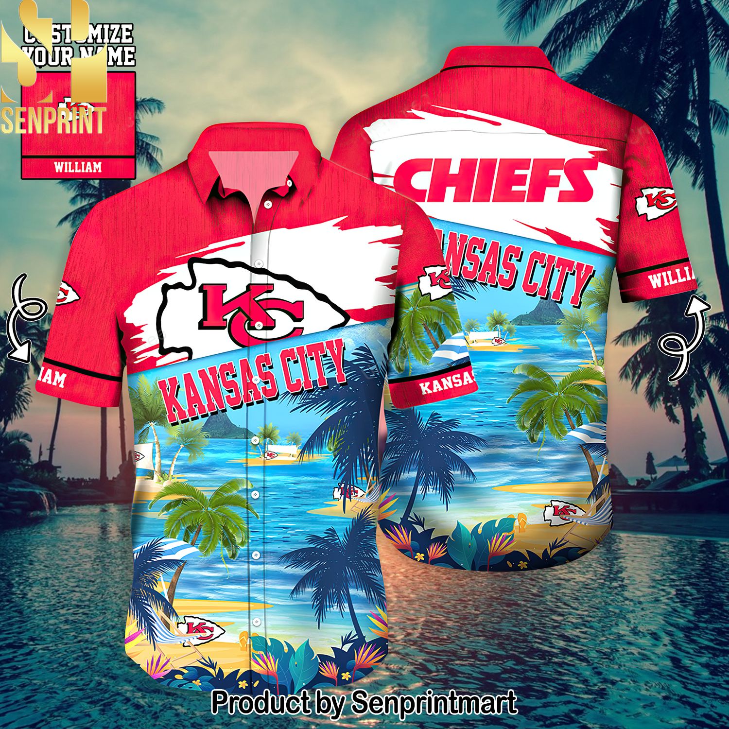 Personalized Name Kansas City Chiefs Sports Team For Sport Fan All Over Printed Hawaiian Shirt