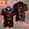 Personalized Queen Q Tropical Classic Full Printed Hawaiian Print Aloha Button Down Short Sleeve Shirt