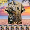 Premium American Pride US Veteran Full Print Hawaiian Print Aloha Button Down Short Sleeve Shirt