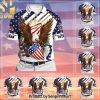 Premium Eagle US Veteran Hot Version All Over Printed Hawaiian Print Aloha Button Down Short Sleeve Shirt