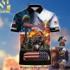 Premium Home Of The Free US Veteran New Outfit Hawaiian Print Aloha Button Down Short Sleeve Shirt