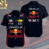 Red Bull Racing F All Over Printed Classic Hawaiian Print Aloha Button Down Short Sleeve Shirt