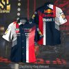 Red Bull Racing F Unisex All Over Printed Hawaiian Print Aloha Button Down Short Sleeve Shirt