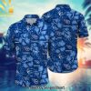Taylor Swift Side Split Dress With Placket Classic All Over Print Hawaiian Print Aloha Button Down Short Sleeve Shirt