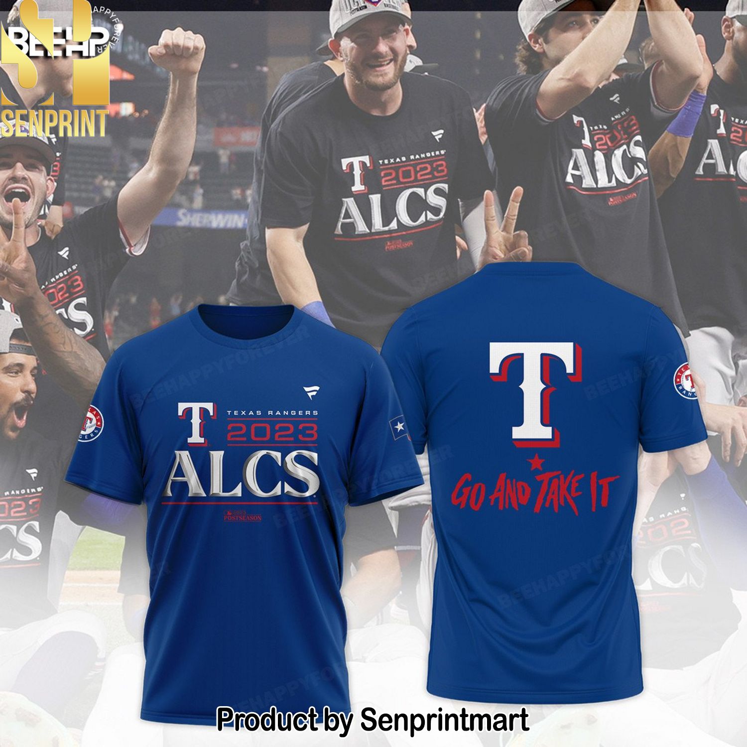 Texas Rangers ALCS Locker Room All Over Printed Hawaiian Print Aloha Button Down Short Sleeve Shirt